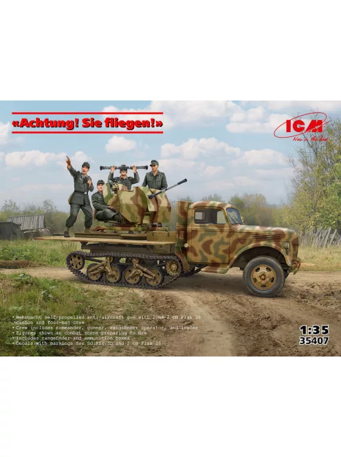 ICM - Achtung! Sie fliegen! (Sd.Kfz.3b with 2 cm Flak 38 and crew)