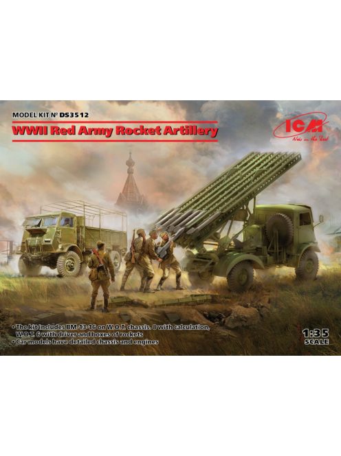 ICM - WWII Red Army Rocket Artillery (BM-13-16 on W.O.T. 8 chassis, Model W.O.T. 6, WWII Soviet BM-13-16 MLRS Vehicle Crew, RKKA Drivers (1943-1945))