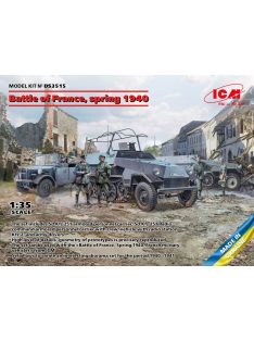  ICM - Battle of France, spring 1940. German combat vehicles (Sd.Kfz.251/1 Ausf.A, Sd.Kfz.251/6 Ausf.A, le.gl.Einheitz-Pkw Kfz.2, German Drivers (1939-1945))