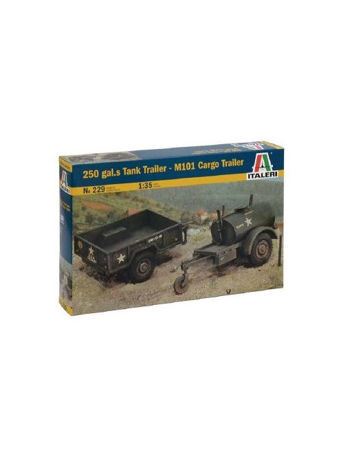 Italeri - 250 GAL.S TANK TRAILER - M101 CARGO TRAILER