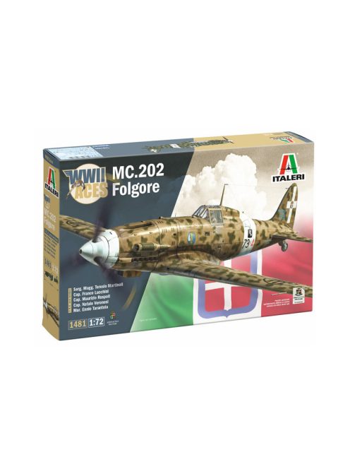 Italeri - 1:72 Italian Fighter Aircraft Macchi MC.202 Folgore Aces, WWI