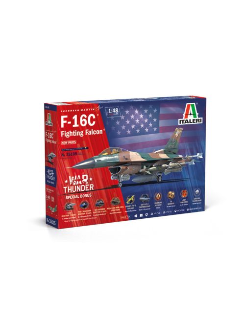 Italeri - 1:48 War Thunder: American Aircraft Fighter F-16C Fighting Falcon - New parts