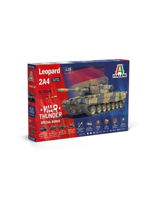 Italeri - 1:35 War Thunder: German Main Battle Tank Leopard 2A4 - New gluable rubber tracks