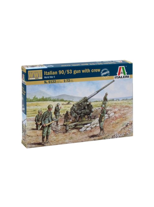 Italeri - 1:72 Italian 90/53 gun with Crew, WWII