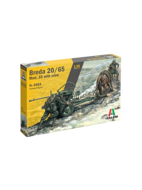 Italeri - Horse Drawn Breda 20/65 Mod.35 With Servants