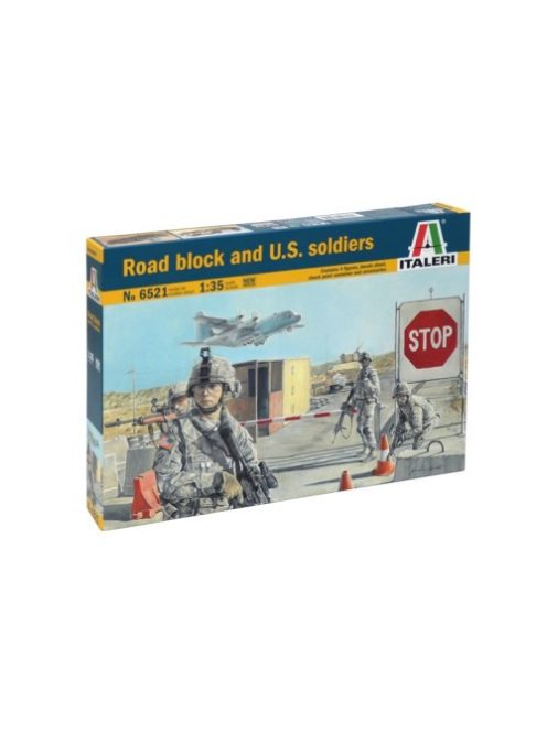 Italeri - Road Block And U.S. Soldiers - 4 Figures Plus Accessories