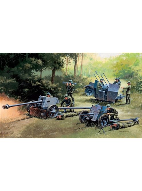 Italeri - German Guns Set: Pak35-Pak40-Flak38