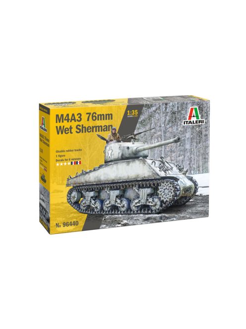 Italeri - 1:35 American Medium Tank Sherman M4A3 76mm "Wet" - 1 figure