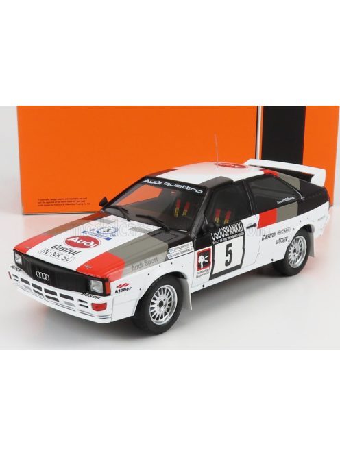 Ixo-Models - AUDI QUATTRO N 5 RALLY 1000 LAKES 1982 S.BLOMQVIST - B.CEDERBERG WHITE GREY RED