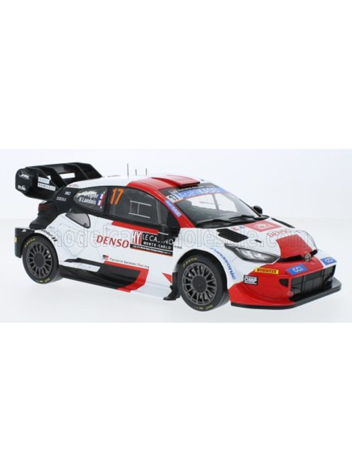 Ixo-Models - TOYOTA YARIS GR HYBRID RALLY1 TEAM TOYOTA GAZOO RACING WRT N 17 WINNER RALLY MONTECARLO 2023 SEBASTIAN OGIER - VINCENT LANDAIS WHITE RED BLACK