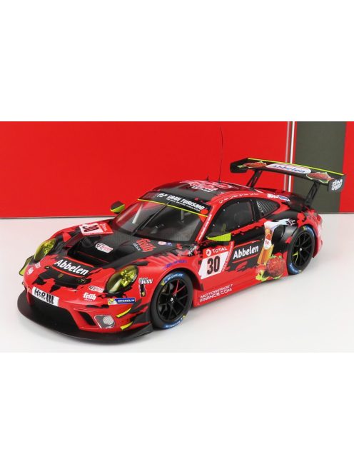 Ixo-Models - PORSCHE 911 991-2 GT3 R TEAM FRIKADELLI RACING N 30 24h NURBURGRING 2020 K.ABBELEN - A.MULLER - R.RENAUER - N.SIEDLER RED WHITE