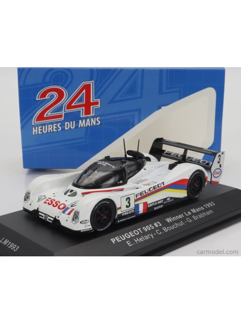 Ixo-Models - Peugeot 905 Evo1B 3.5L V10 Team Peugeot Talbot Sport N 3 24H Winner Le Mans 1993 G.Brabham - C.Bouchut - E.Helary White Black