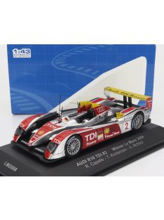   Ixo-Models - AUDI R10 TDI 5.5L TURBO V12 TEAM AUDI SPORT NORTH AMERICA N 2 WINNER 24h LE MANS 2008 R.CAPELLO - T.KRISTENSEN - A.McNISH SILVER RED YELLOW