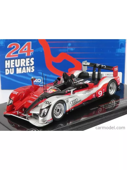 Ixo-Models - Audi R15 Tdi Plus 5.5L Turbo V10 Diesel Team Audi Sport North America N 9 Winner 24H Le Mans 2010 R.Dumas - T.Bernhard - M.Rockenfeller Red Black Silver