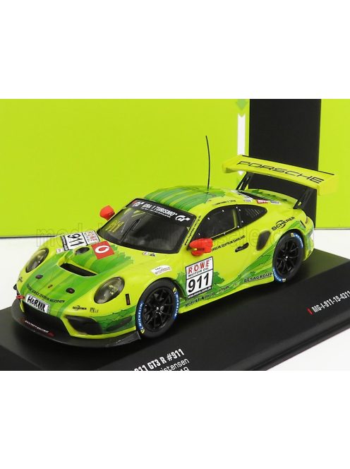 Ixo-Models - PORSCHE 911 991-2 GT3 R TEAM MANTHEY RACING N 912 4th 24h VLN 3 NURBURGRING 2019 M.CHRISTENSEN - K.ESTRE YELLOW GREEN