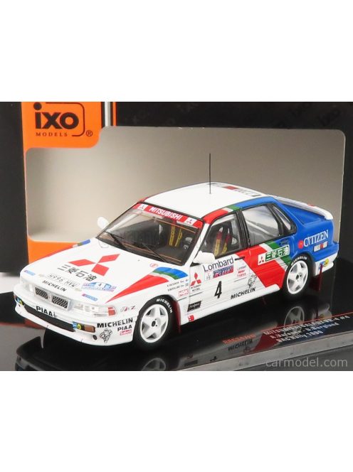 Ixo-Models - Mitsubishi Galant Vr-4 N 4 Rally Rac Lombard 1990 A.Vatanen - B.Berglund White Red Blue