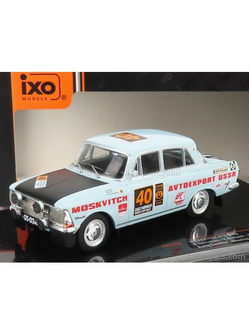 Ixo-Models - Moskvitch 412 N 40 Rally London - Mexico 1970 S.Tenishev - V.Kislykh - V.Chirotchenkov Light Blue Black