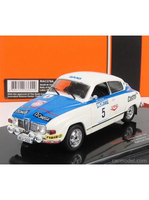 Ixo-Models - Saab 96 V4 N 5 Rally 1000 Lakes 1976 S.Lampinen - J.Markkanen White Blue
