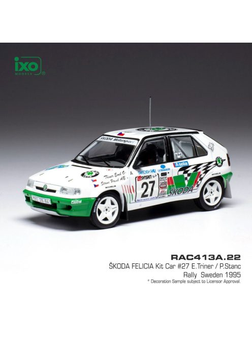 Ixo-Models - 1:43 Skoda Felicia Kit Car - No.27 - Rallye WM - Rally Schweden - E.Triner/P.Stanc - 1995