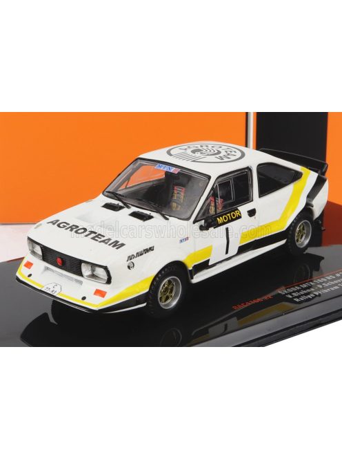 Ixo-Models - SKODA 160RS MTX N 1 RALLY PRIBRAM 1984 V.BLAHNA - P.SCOVANEK WHITE BLACK YELLOW