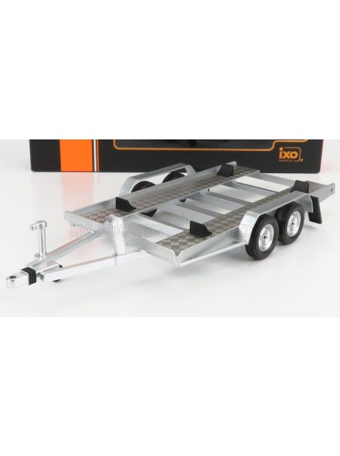 Ixo-Models - ACCESSORIES CARRELLO TRASPORTO AUTO - CAR TRANSPORTER TRAILER SILVER WHEELS - CAR NOT INCLUDED SILVER BLACK