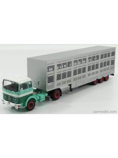   Ixo-Models - Mercedes Benz Lps 1632 Truck Livestock Transporter 1970 - Trasporto Animali 2 Tone Green Silver