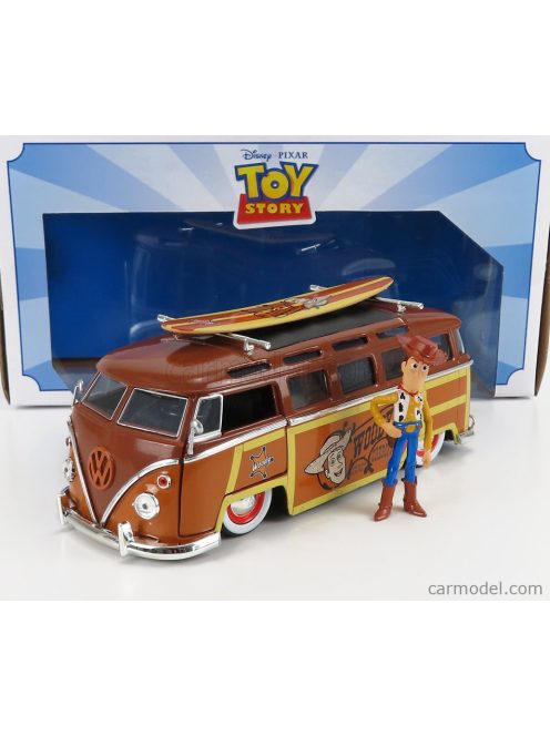 Jada - Volkswagen T1 Samba Minibus 1962 - With Woody Toy Story Figure - Walt Disney 2 Tone Brown