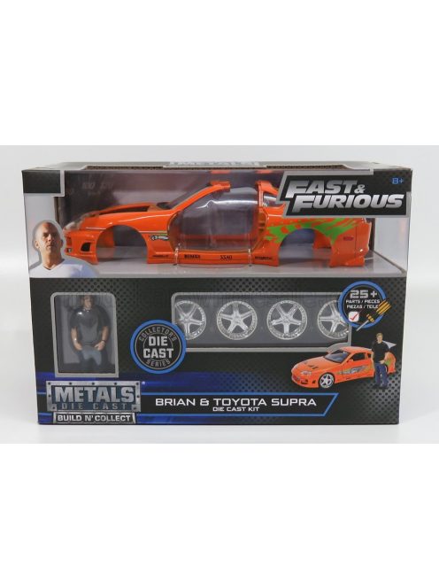 Jada - TOYOTA SUPRA MKIV 1995 - PAUL WALKER - WITH FIGURE BRIAN O'CONNER - FAST & FURIOUS I (2001) ORANGE GREEN