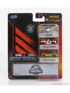   Jada - Jeep Set 3X Jurassic World Wrangler - Helicopter - Ford Explorer Various