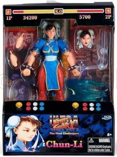   Jada - FIGURES CHUN-LI - ULTRA STREET FIGHTER II - THE FINAL CHALLENGERS - CM. 15.5 - ACTION FIGURE RED BLUE WHITE