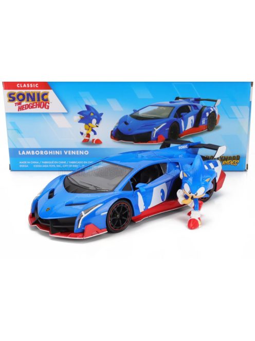 Jada - LAMBORGHINI VENENO N 91 WITH THE HEDGEHOG SONIC FIGURE 2013 BLUE RED