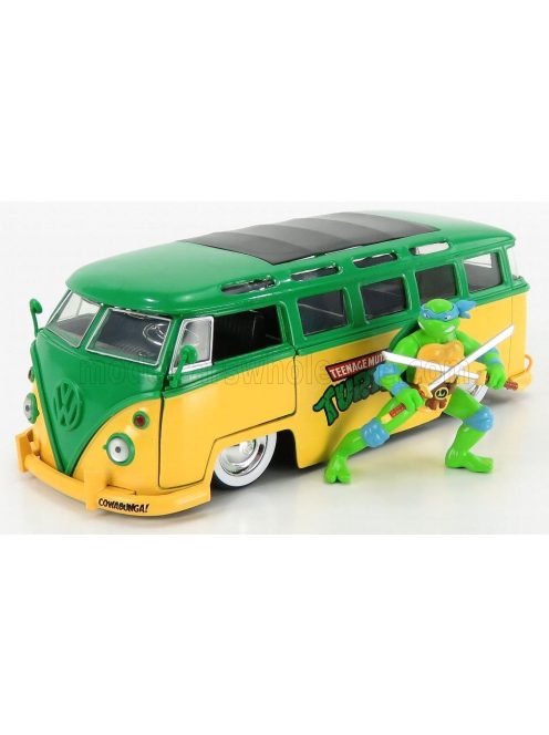 Jada - VOLKSWAGEN T1 MINIBUS 1962 - TMNT LEONARDO NINJA TURTLES - TARTARUGHE NINJA YELLOW GREEN