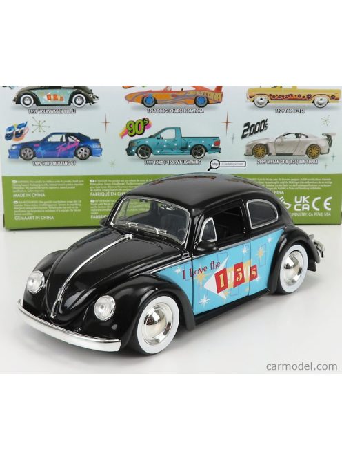 Jada - Volkswagen Beetle Maggiolino 1959 - I Love The 50'S Black Light Blue