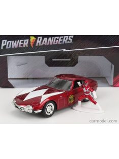   Jada - Toyota 2000Gt Coupe 1967 With Power Rangers Figure Red Met White