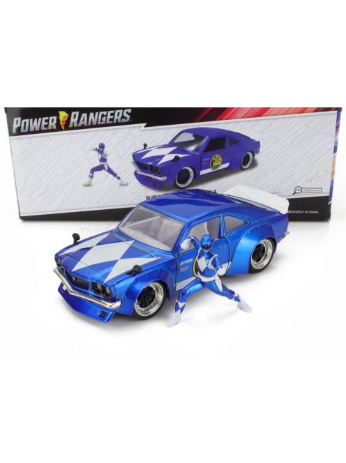 Jada - MAZDA RX-3 WITH POWER RANGERS FIGURE 1974 BLUE WHITE