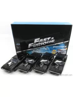   Jada - Dodge Set 4X Dom'S Dodge Charger R/T 1970 - Fast & Furious 7 Black