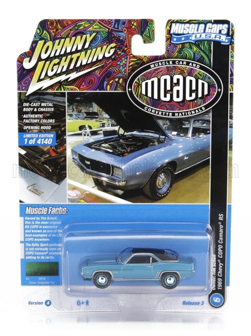 Johnny Lightning - CHEVROLET COPO CAMARO COUPE 1969 LIGHT BLUE