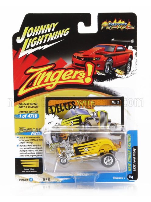 Johnny Lightning - FORD USA HIBOY ZINGER CUSTOM 1932 YELLOW