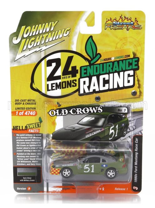 Johnny Lightning - FORD USA MUSTANG N 51 RACING 1990 MILITARY GREEN