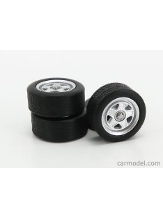   Kk-Scale - Accessories Ferrari Testarossa - Set 4X Complete Wheels - Set 4X Cerchi A Raggi Silver Black