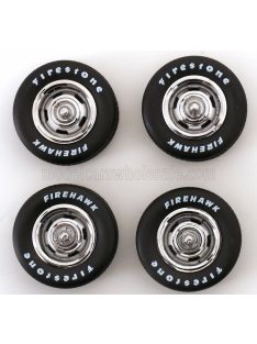   KK-Scale - ACCESSORIES SET 4X WHEELS AND RIMS FOR CORVETTE C3 1972 BLACK SILVER