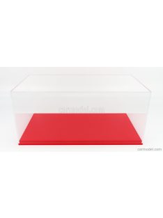   Luxcase - Vetrina Display Box Base In Ecopelle Rossa - Synthetic Leather Base Red - Lungh.Lenght 45.8 Cm X Largh.Width 25.1 Cm X Alt.Height 20.6 Cm (Altezza Interna Cm 18.5) Red