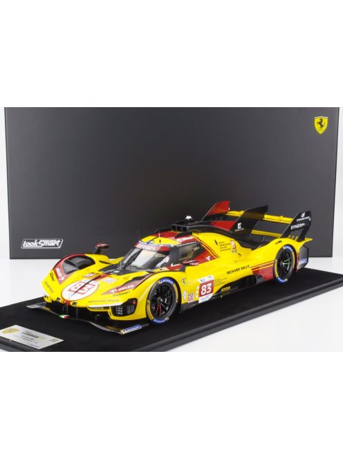 LookSmart - FERRARI 499P 3.0L TURBO V6 TEAM AF CORSE N  83 24h LE MANS 2024 ROBERT KUBICA - ROBERT SHWARTZMAN - YIFEI YE YELLOW RED