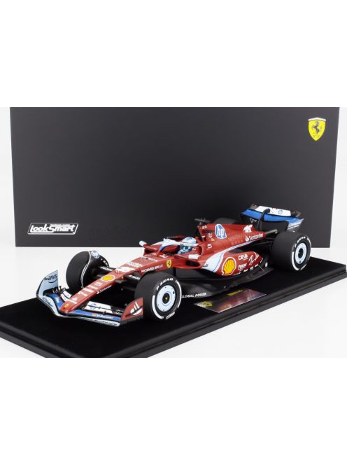 LookSmart - FERRARI F1  SF-24 TEAM SCUDERIA FERRARI N 16 3rd MIAMI GP 2024 CHARLES LECLERC - CON VETRINA - WITH SHOWCASE RED BLACK LIGHT BLUE