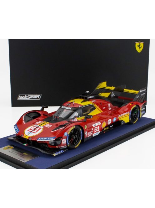 LookSmart - FERRARI 499P 3.0L TURBO V6 TEAM FERRARI AF CORSE N 51 3rd 24h LE MANS 2024 ALESSANDRO PIER GUIDI - JAMES CALADO - ANTONIO GIOVINAZZI RED YELLOW BLACK