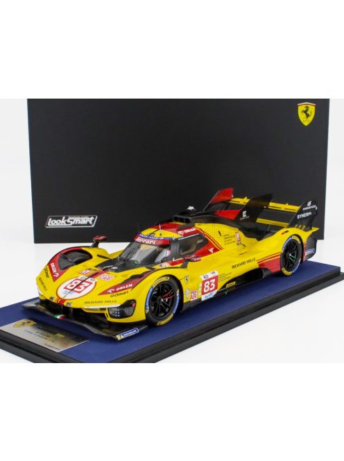 LookSmart - FERRARI 499P 3.0L TURBO V6 TEAM AF CORSE N  83 24h LE MANS 2024 ROBERT KUBICA - ROBERT SHWARTZMAN - YIFEI YE YELLOW RED