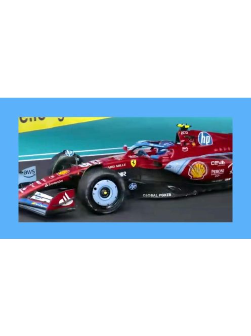 LookSmart - FERRARI F1  SF-24 TEAM SCUDERIA FERRARI N 55 5th MIAMI GP 2024 CARLOS SAINZ RED BLACK LIGHT BLUE