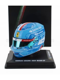   LookSmart - BELL HELMET CASCO HELMET F1 CHARLES LECLERC TEAM FERRARI HP N 16 MIAMI GP 2024 LIGHT BLUE