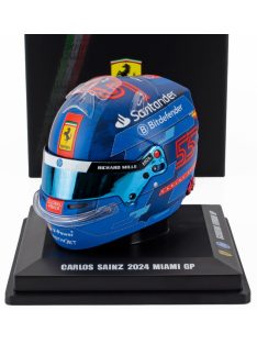   LookSmart - BELL HELMET CASCO HELMET F1 CARLOS SAINZ TEAM FERRARI HP N 55 MIAMI GP 2024 BLUE RED