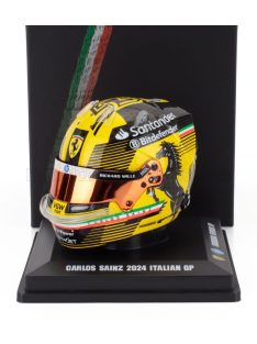   LookSmart - BELL HELMET CASCO HELMET F1 CARLOS SAINZ TEAM FERRARI HP N 55 MONZA ITALY GP 2024 YELLOW BLACK